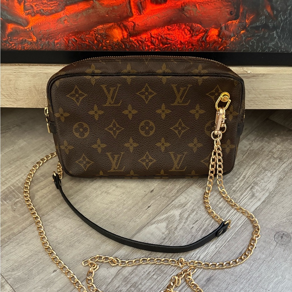 Authentic Louis Vuitton Monogram Marly Bandouliere Clutch Bag crossbody clutch